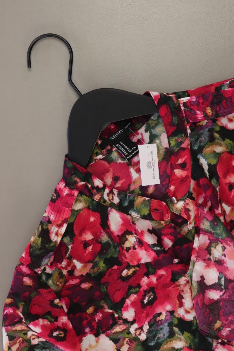 forever 21 Rüschenbluse Gr. M mit Blumenmuster Langarm pink aus Polyester