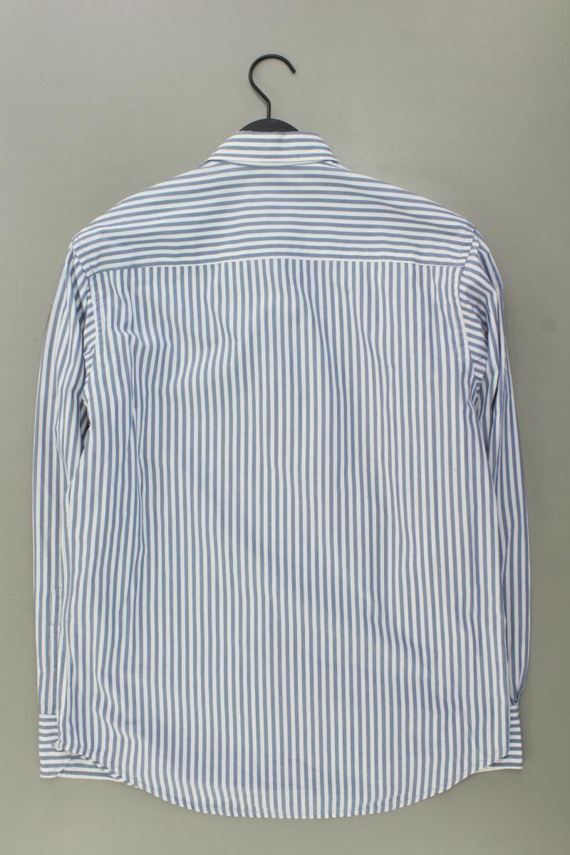 Tom Tailor Langarmhemd für Herren Gr. S gestreift blau aus Baumwolle
