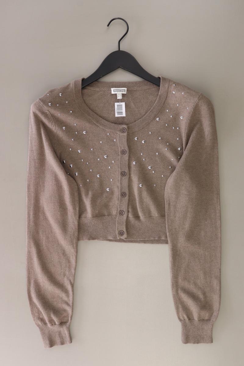 Street One Strickjacke Gr. 40 Langarm mit Nieten braun aus Baumwolle