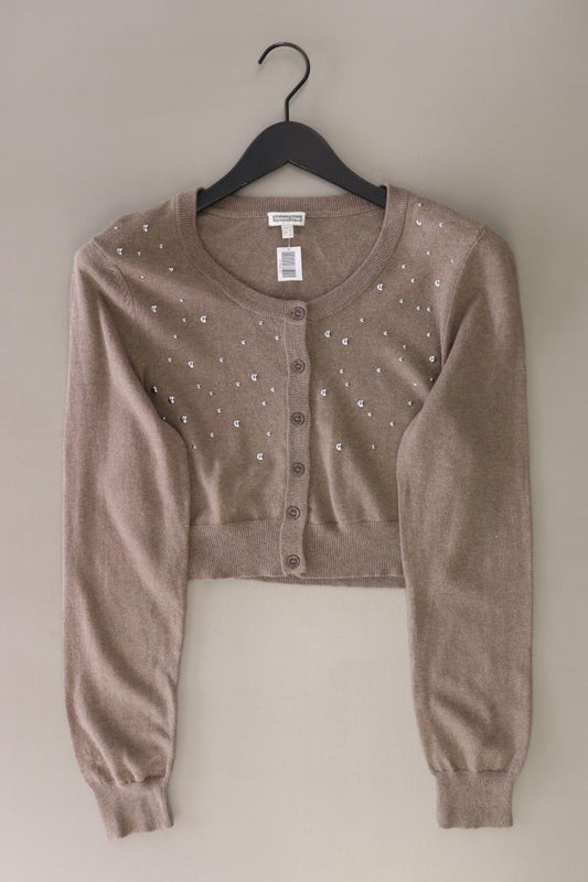 Street One Strickjacke Gr. 40 Langarm mit Nieten braun aus Baumwolle