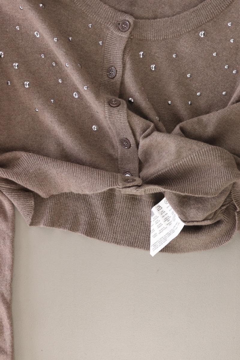 Street One Strickjacke Gr. 40 Langarm mit Nieten braun aus Baumwolle