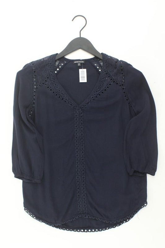 Warehouse Regular Bluse Gr. 36 3/4 Ärmel blau aus Viskose