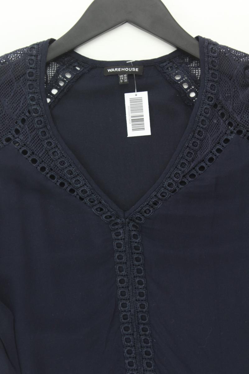 Warehouse Regular Bluse Gr. 36 3/4 Ärmel blau aus Viskose