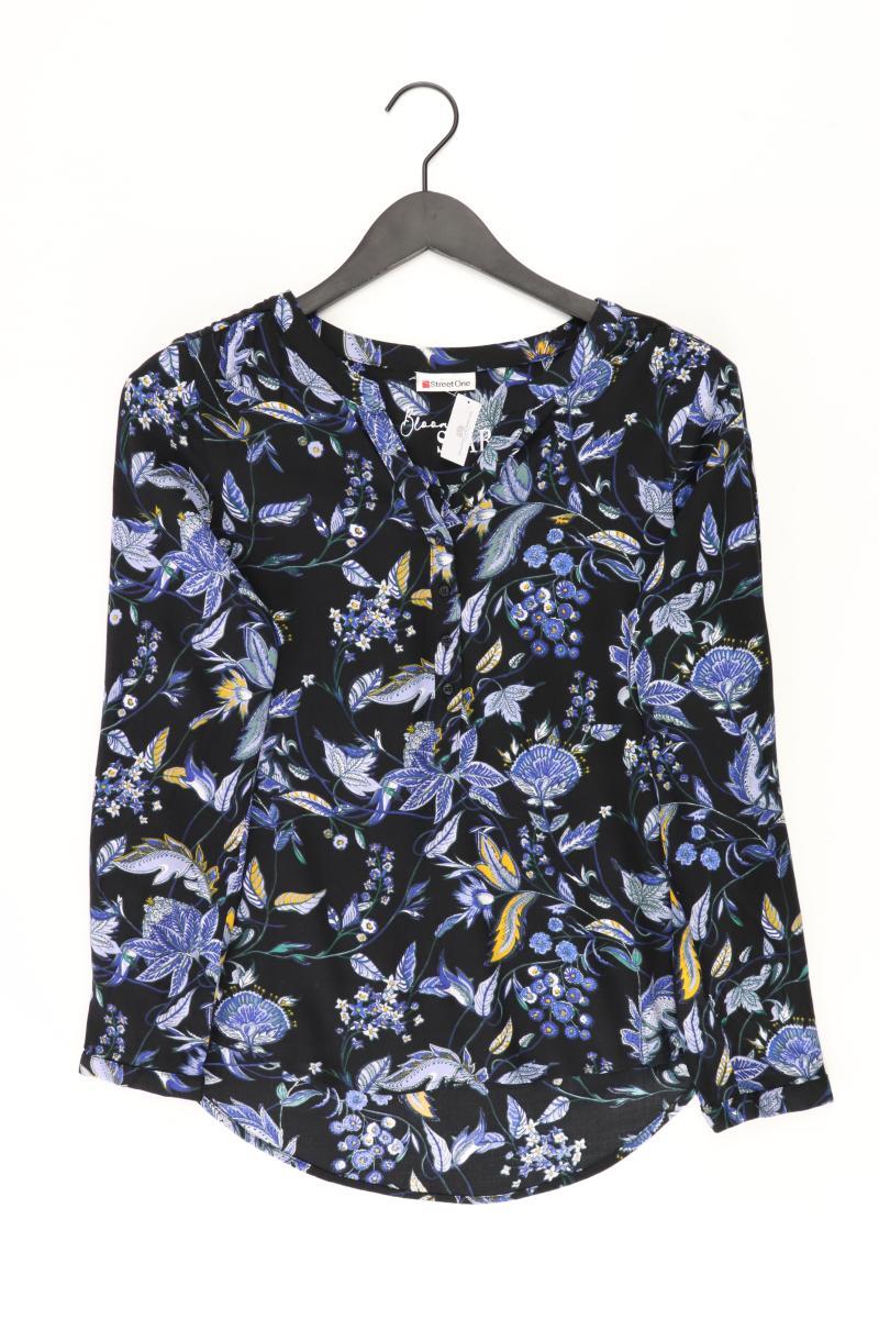 Street One Langarmbluse Gr. 36 mit Blumenmuster blau aus Viskose