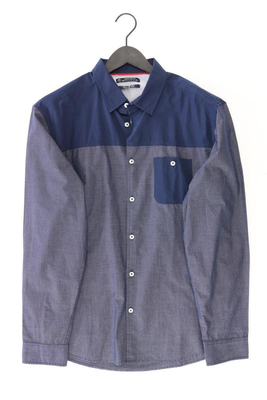 Esprit Langarmhemd für Herren Gr. XL blau aus Baumwolle