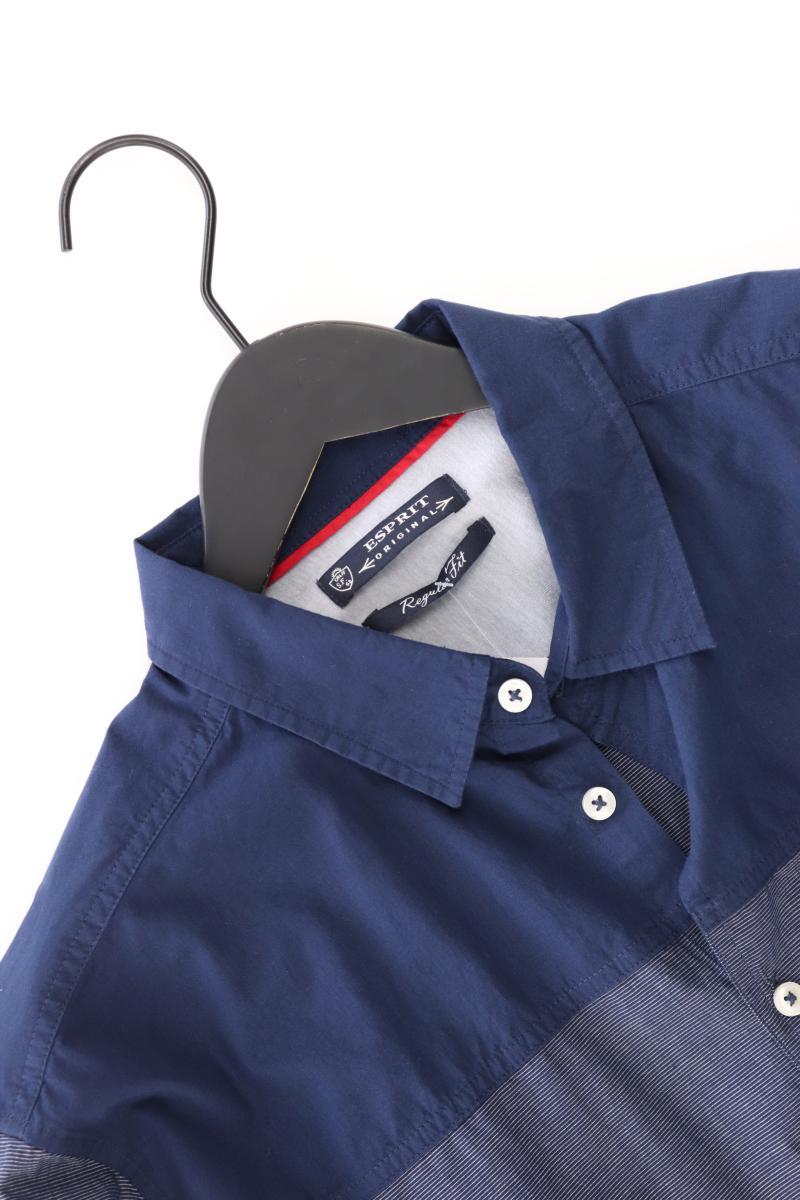 Esprit Langarmhemd für Herren Gr. XL blau aus Baumwolle