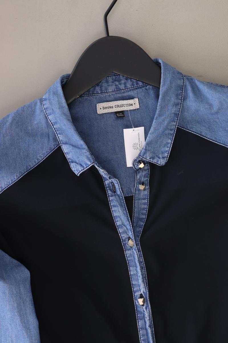 Bershka Jeansbluse Gr. S Langarm schwarz