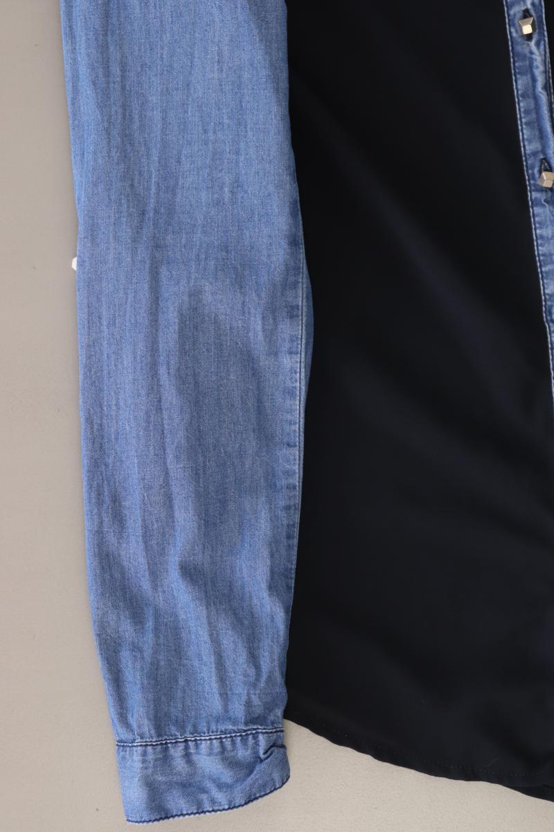 Bershka Jeansbluse Gr. S Langarm schwarz