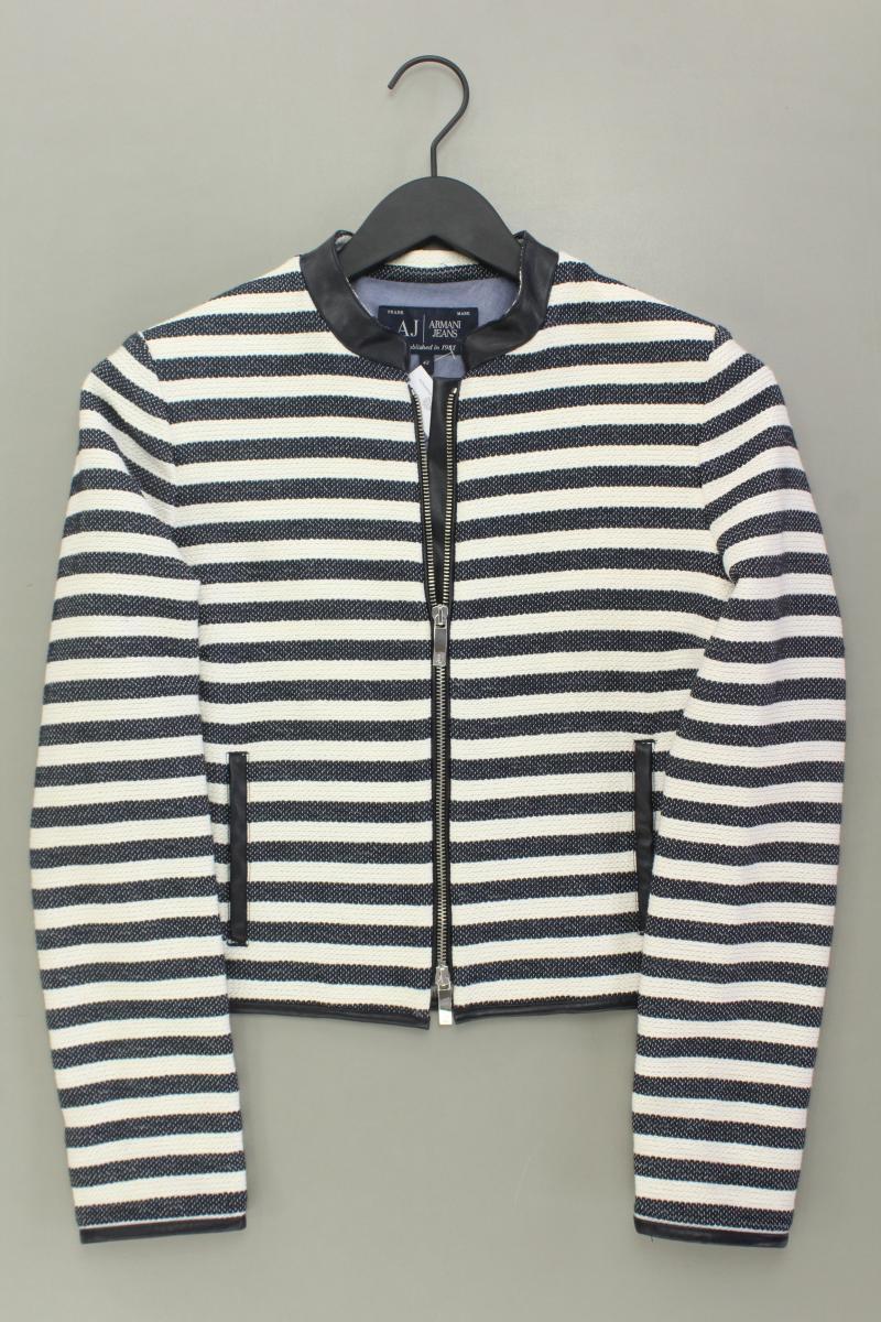 Armani Jeans Kurzjacke Gr. IT 42 (S) gestreift neuwertig blau aus Baumwolle