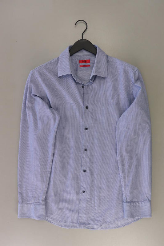 Hugo Boss Langarmhemd für Herren Gr. Hemdgröße 42 blau aus Baumwolle