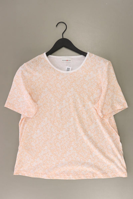 Helena Vera Printshirt Gr. 44 mit Blumenmuster Kurzarm orange aus Polyester