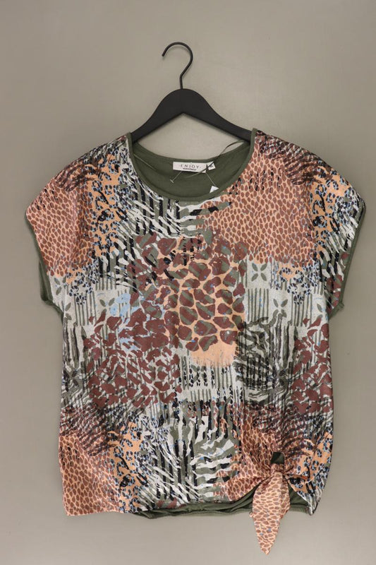 Enjoy Life Printshirt Gr. XL Kurzarm olivgrün aus Polyester