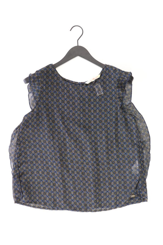 Tom Tailor Rüschenbluse Gr. L Ärmellos blau aus Polyester