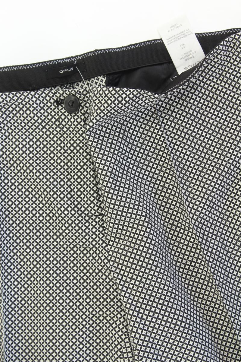 Opus Stoffhose Gr. 44 geometrisches Muster Modell Eriko grau aus Polyester