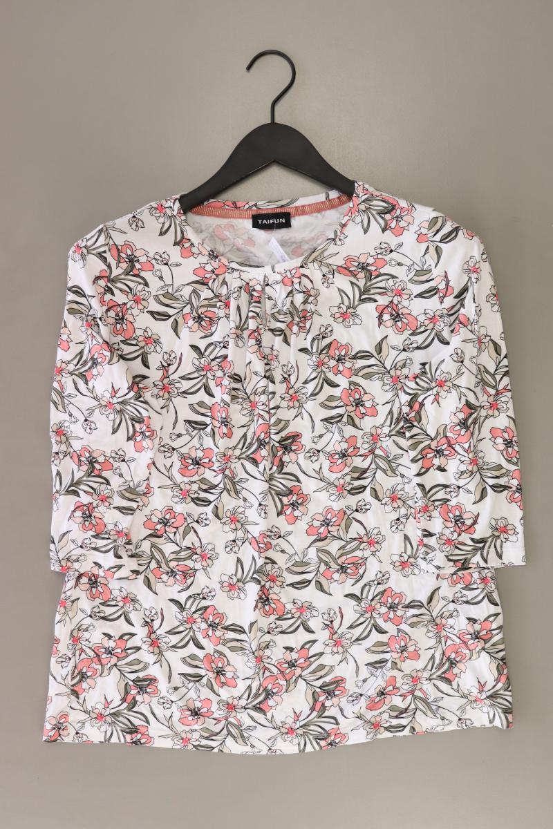 Taifun Regular Bluse Gr. L mit Blumenmuster 3/4 Ärmel weiß aus Viskose