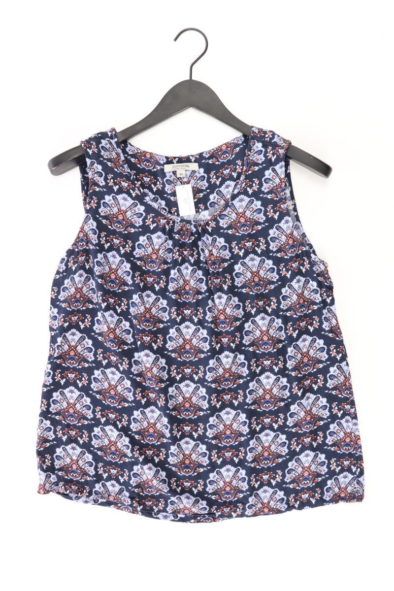 comma, Ärmellose Bluse Gr. 42 blau aus Viskose