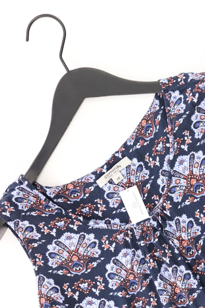 comma, Ärmellose Bluse Gr. 42 blau aus Viskose