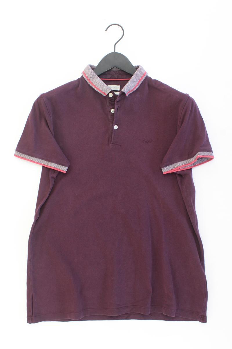 Esprit Poloshirt für Herren Gr. L Kurzarm lila aus Baumwolle