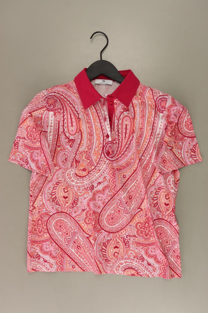 Peter Hahn Poloshirt Gr. 38 mit Paisleymuster Kurzarm pink aus Baumwolle