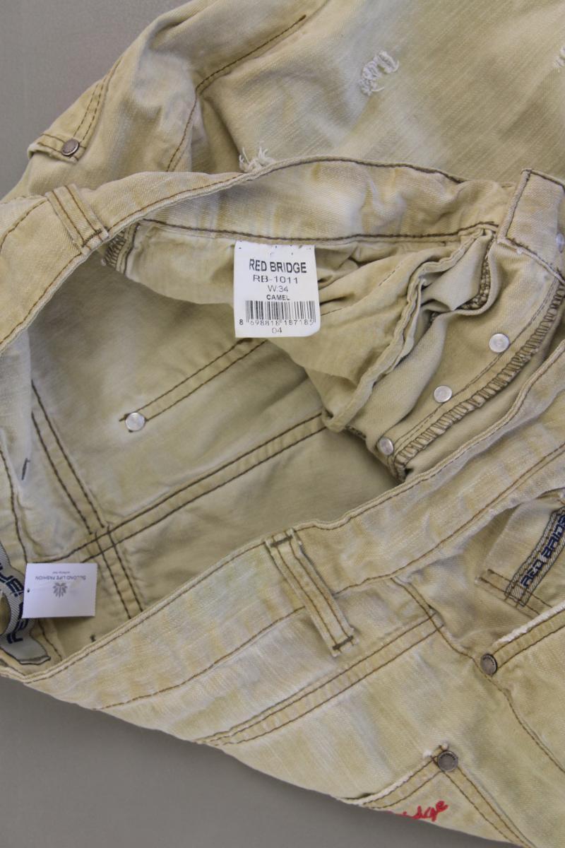 Red Bridge Shorts für Herren Gr. W34 creme aus Baumwolle