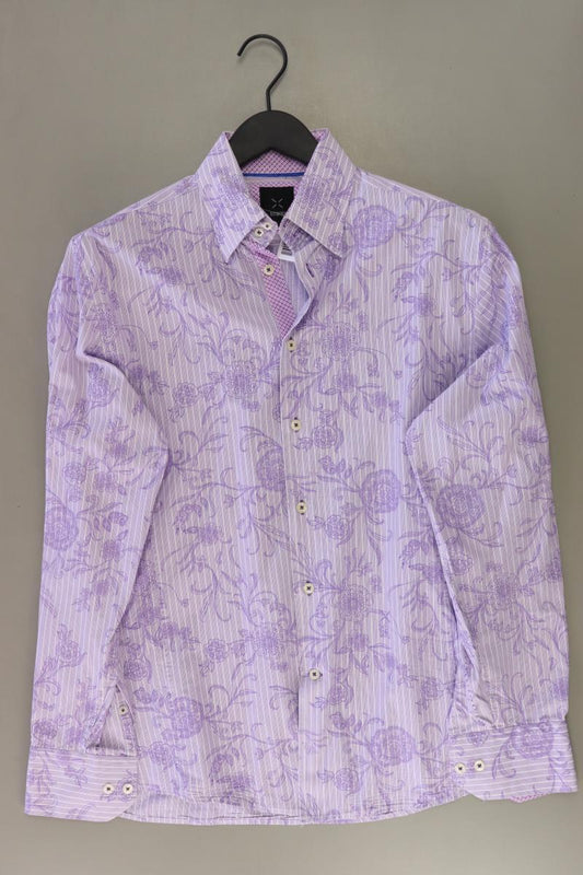 Stones Langarmhemd für Herren Gr. Hemdgröße 37 mit Blumenmuster lila