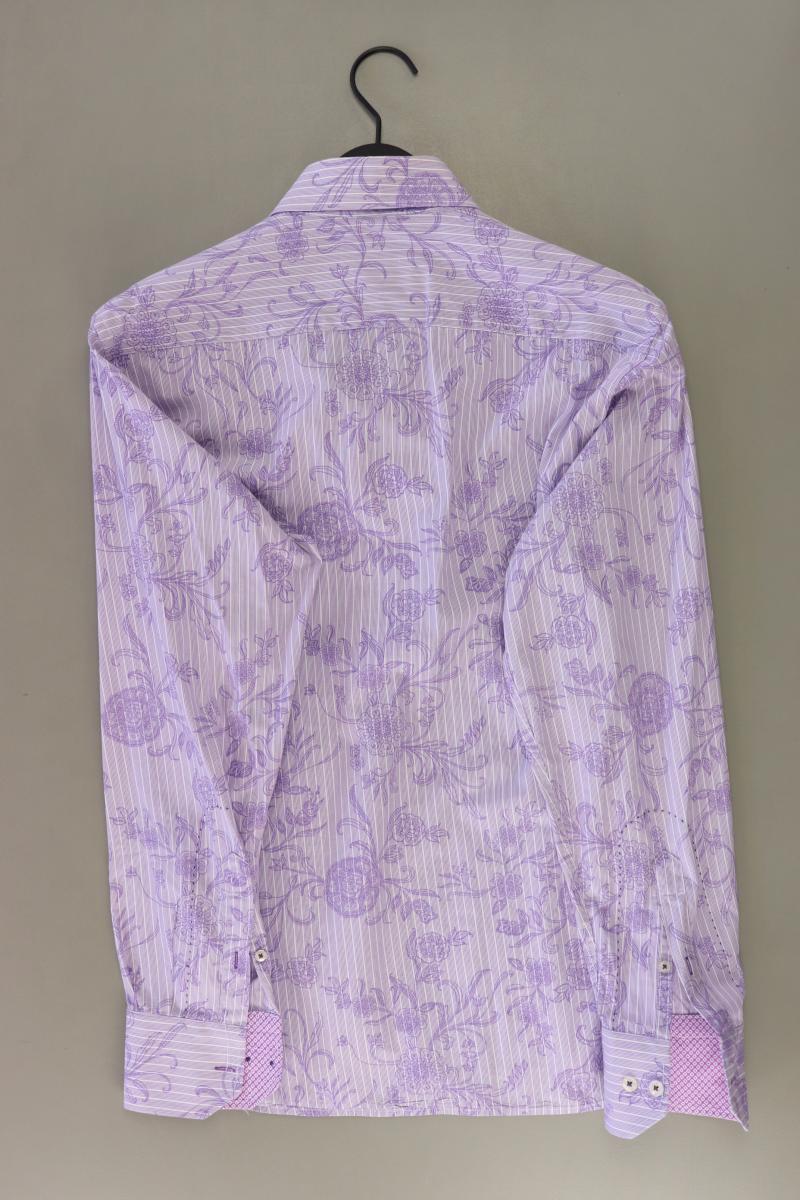 Stones Langarmhemd für Herren Gr. Hemdgröße 37 mit Blumenmuster lila