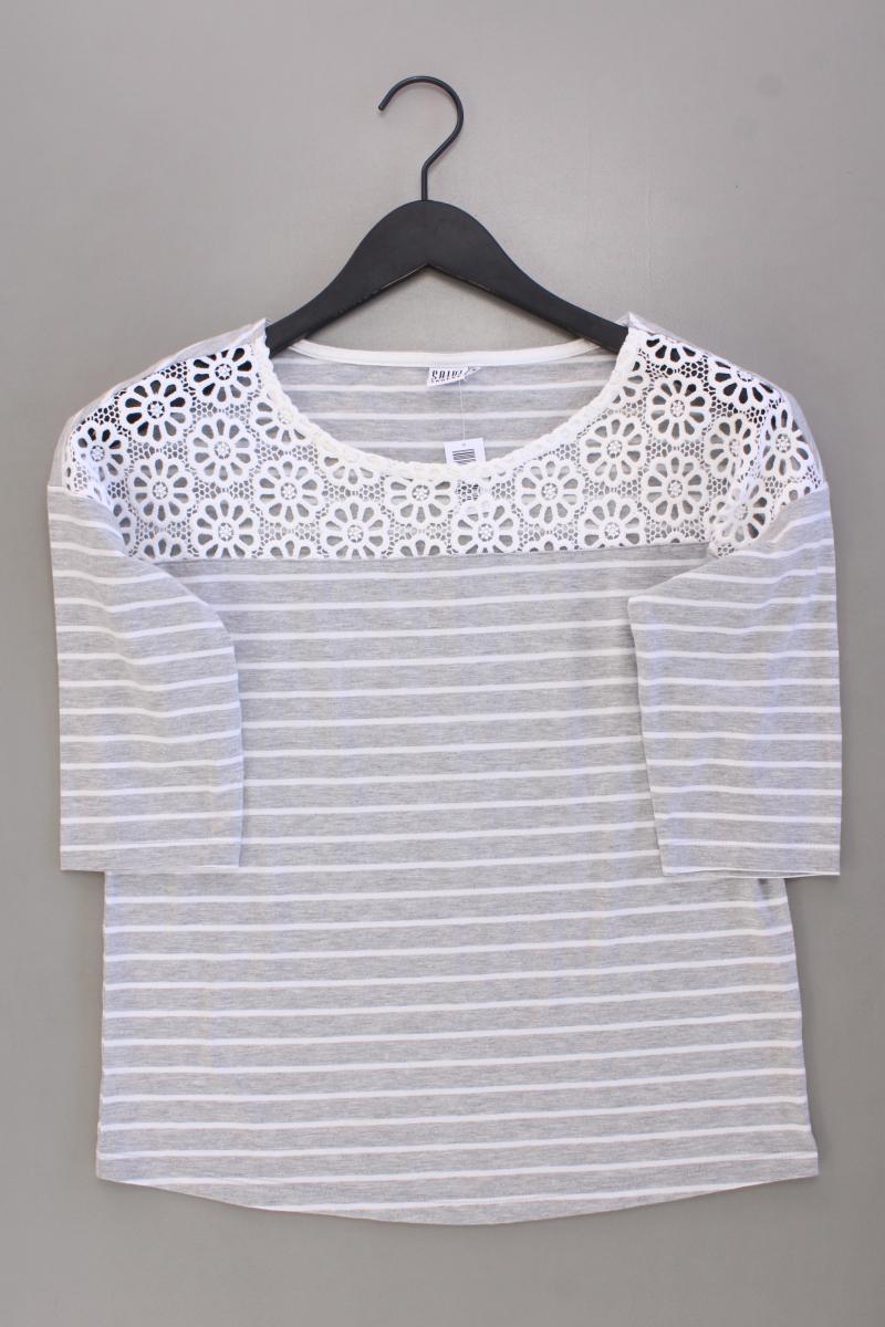 Saint Tropez Ringelshirt Gr. S gestreift Kurzarm grau aus Baumwolle