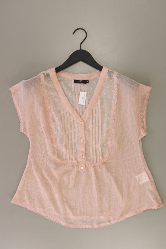 Chiffonbluse Gr. 38 Kurzarm rosa aus Polyester