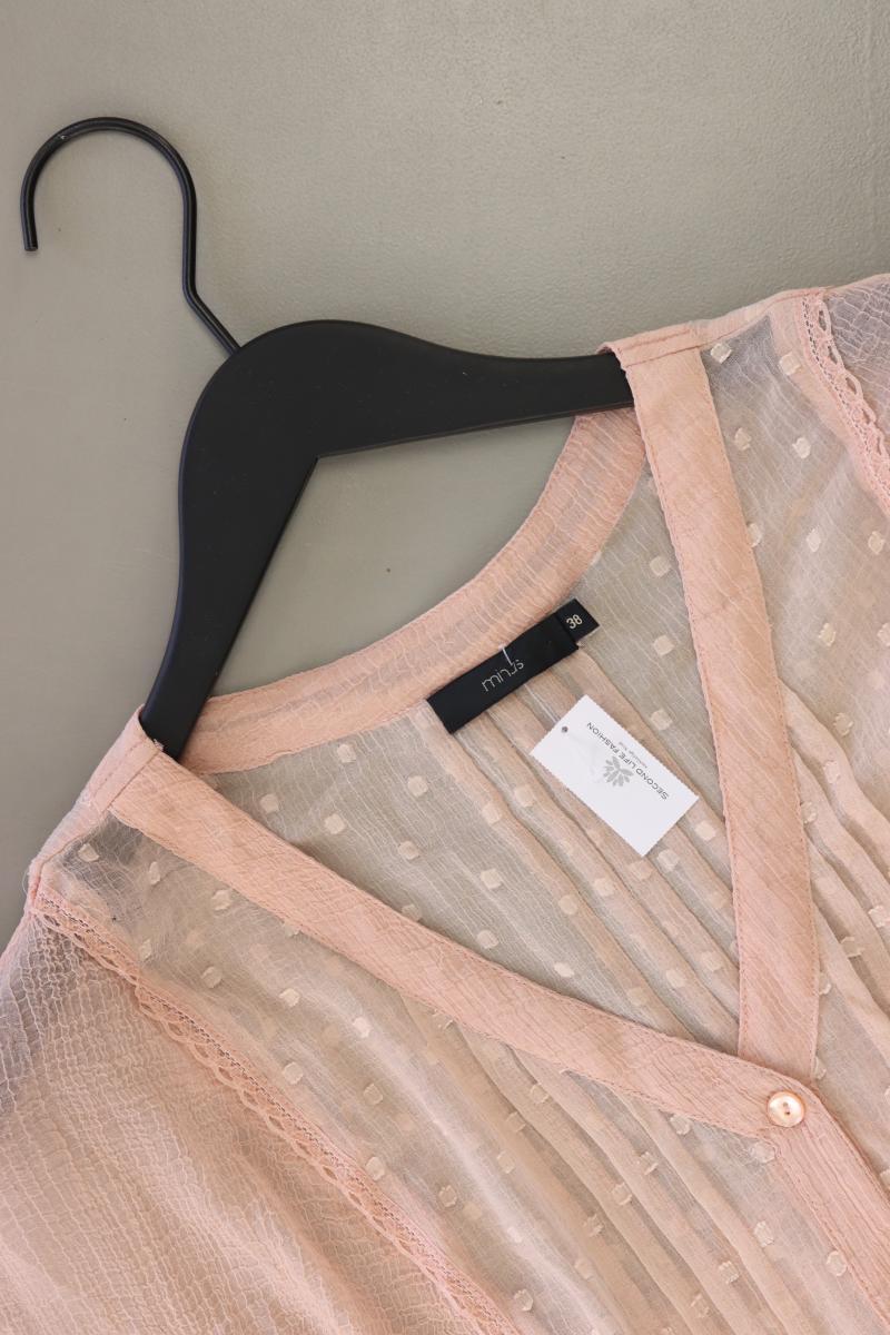 Chiffonbluse Gr. 38 Kurzarm rosa aus Polyester