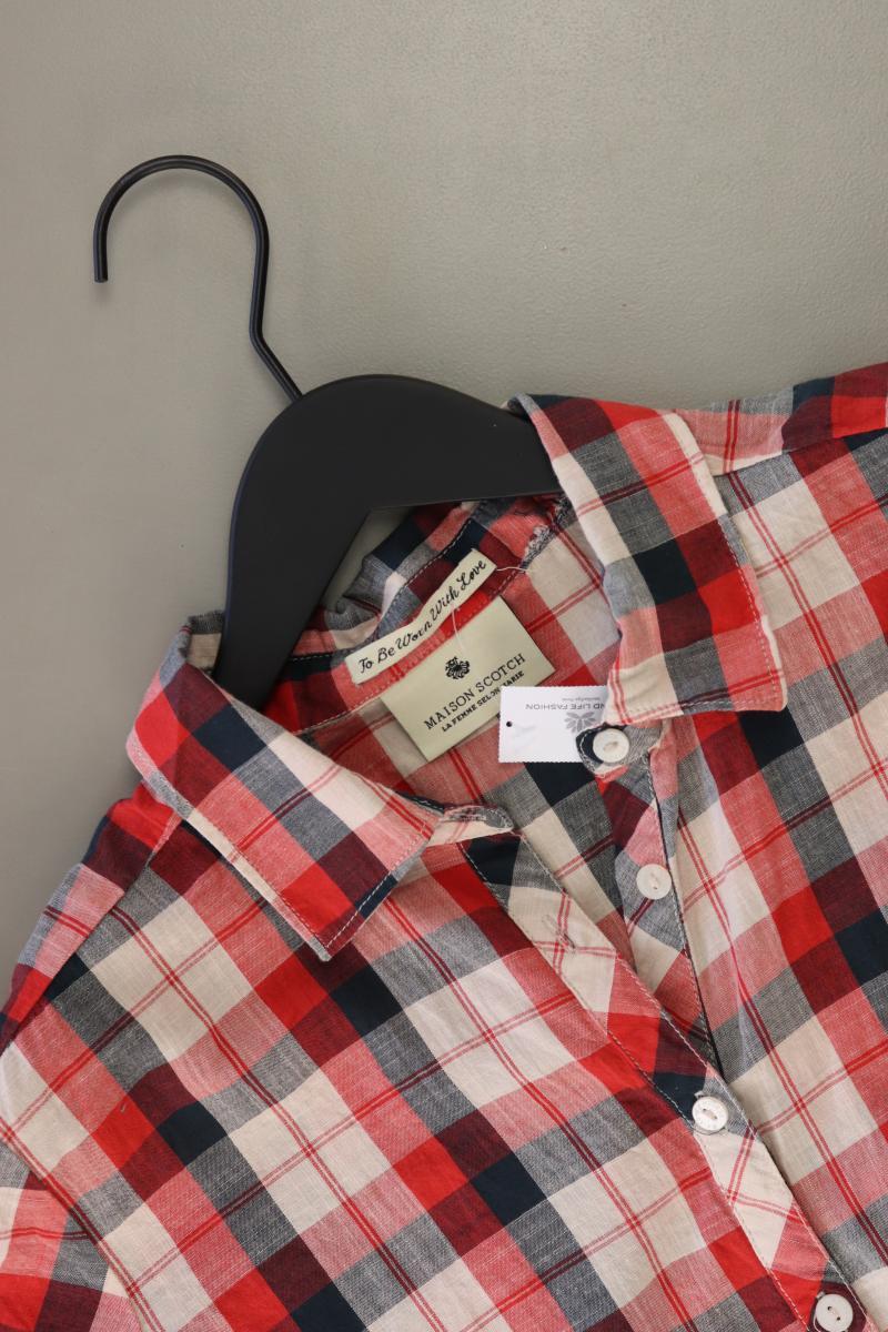 Maison Scotch Karobluse Gr. 40 kariert neuwertig Kurzarm rot aus Baumwolle