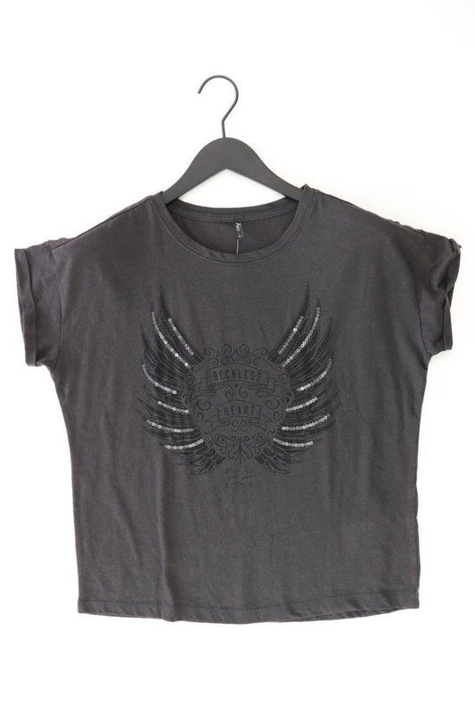 Only T-Shirt Gr. L Kurzarm mit Pailletten grau