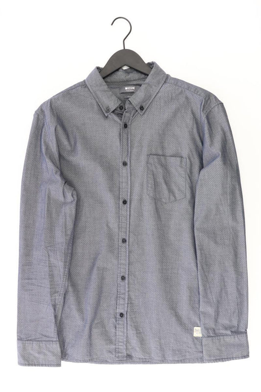 Mustang Langarmhemd für Herren Gr. XL grau aus Baumwolle