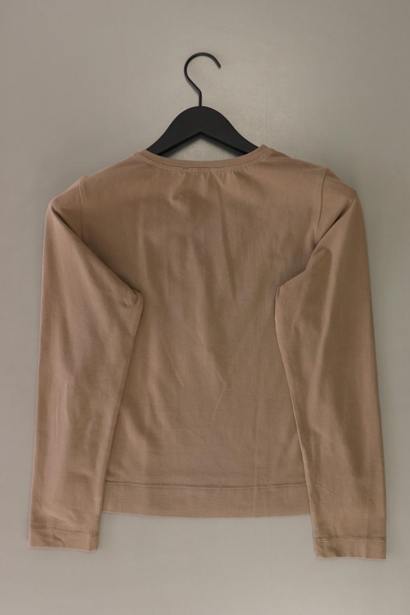 Airfield Shirt mit V-Ausschnitt Gr. 40 Langarm braun aus Baumwolle