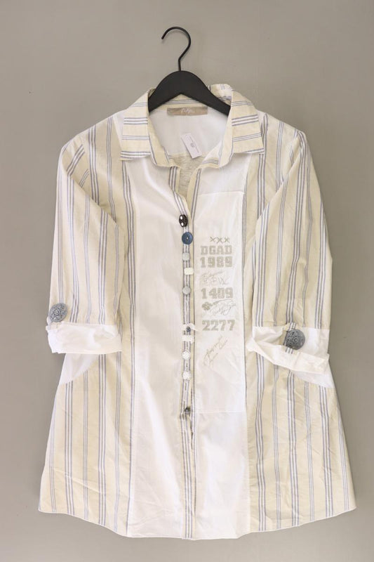 Bottega Regular Bluse Gr. XL gestreift 3/4 Ärmel creme aus Baumwolle