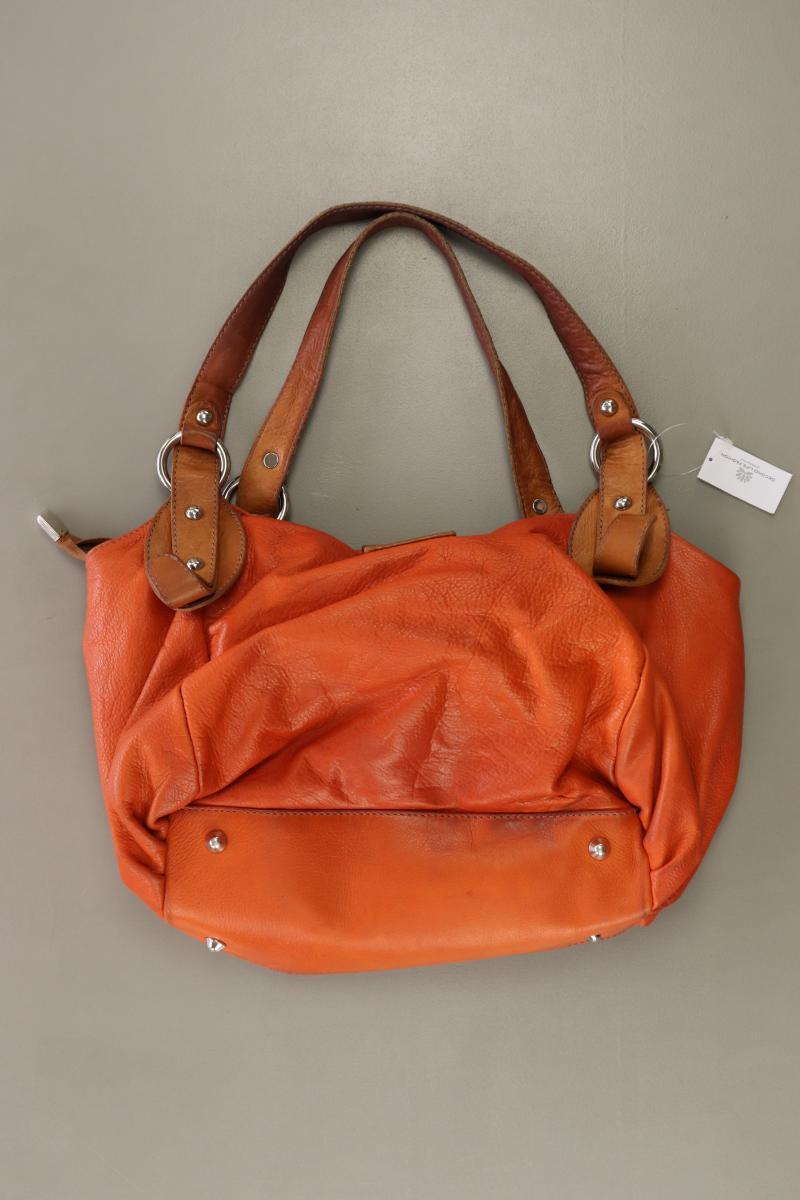 Schultertasche orange aus Leder