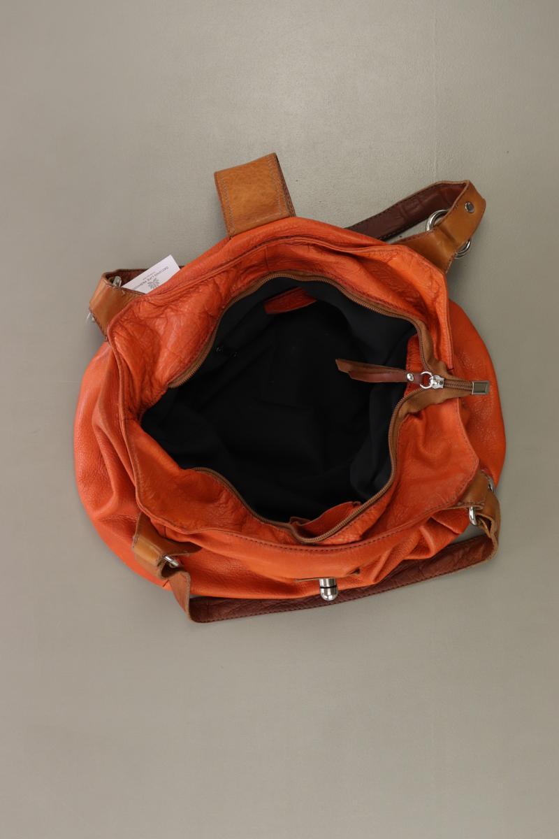 Schultertasche orange aus Leder