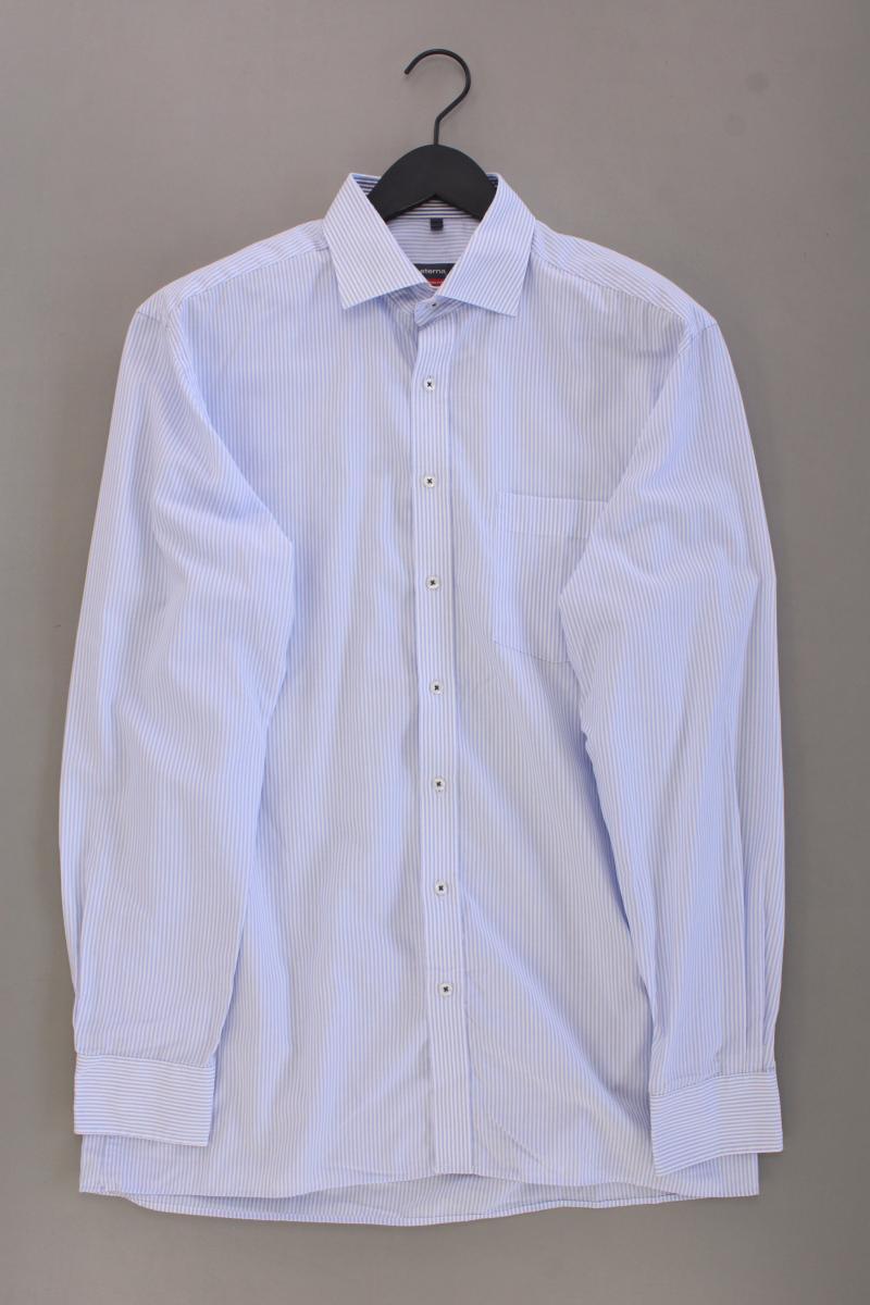 Eterna Langarmhemd für Herren Gr. Hemdgröße 41/16 blau aus Baumwolle