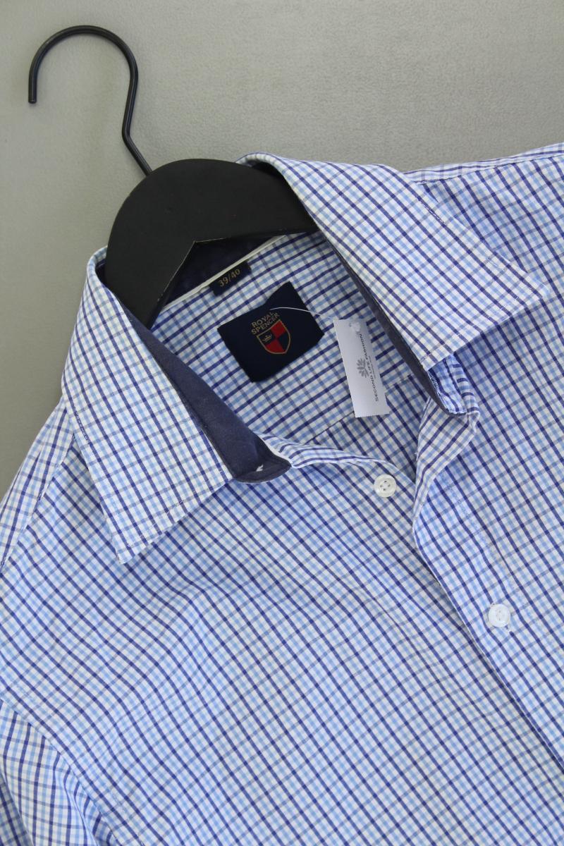 Royal Spencer Karohemd für Herren Gr. Hemdgröße 39/40 kariert Langarm blau