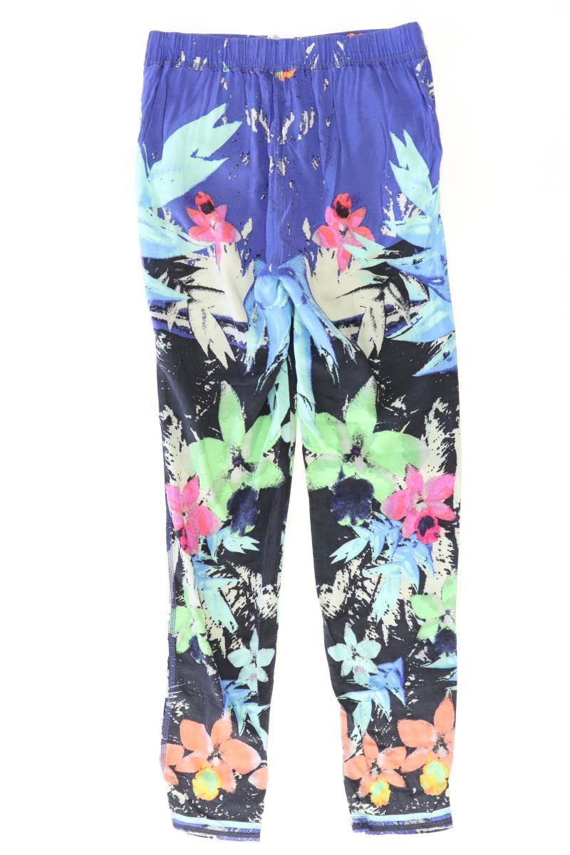 Review Stoffhose Gr. M mit Blumenmuster blau aus Viskose