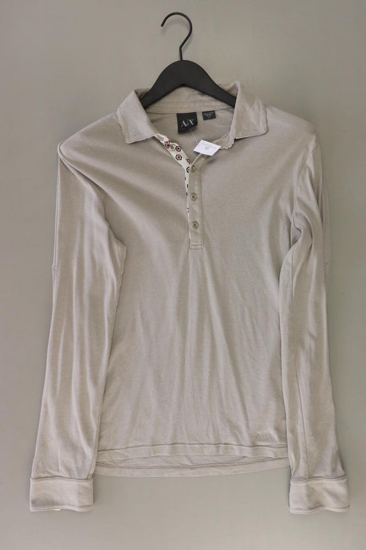 Armani Exchange Poloshirt für Herren Gr. S Langarm grau aus Baumwolle