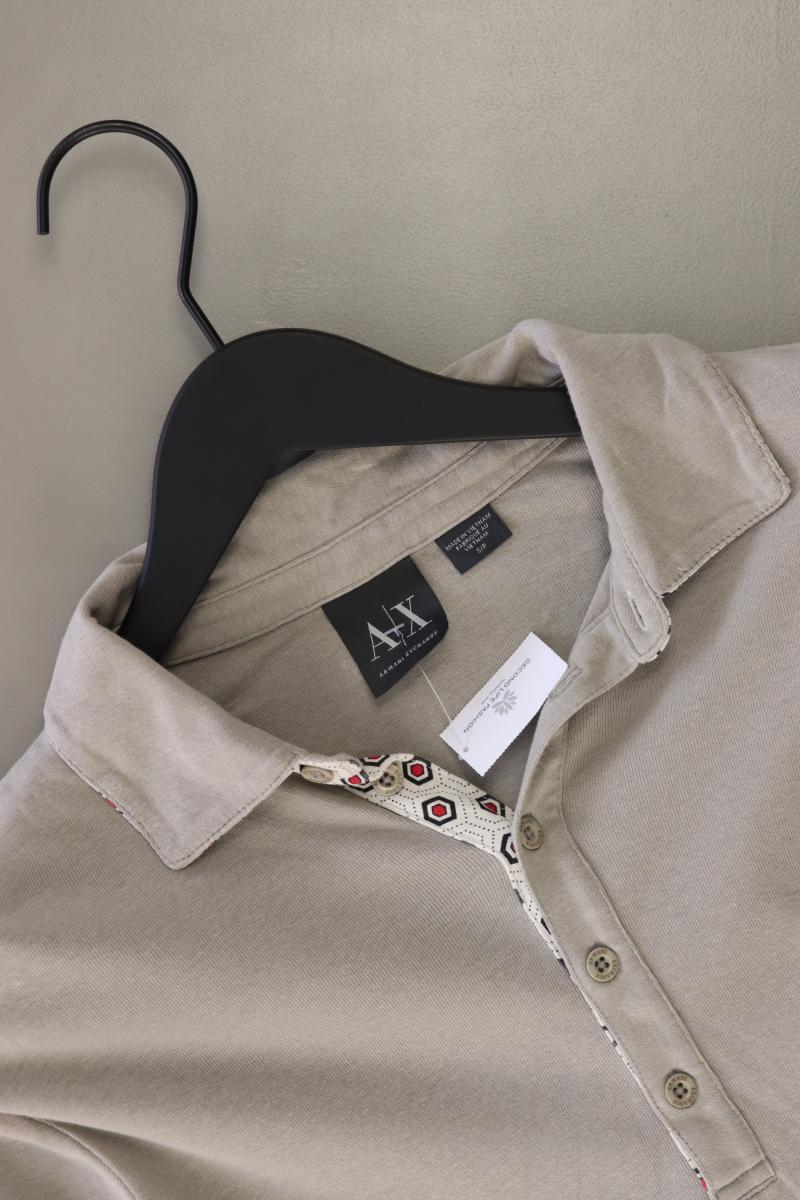 Armani Exchange Poloshirt für Herren Gr. S Langarm grau aus Baumwolle