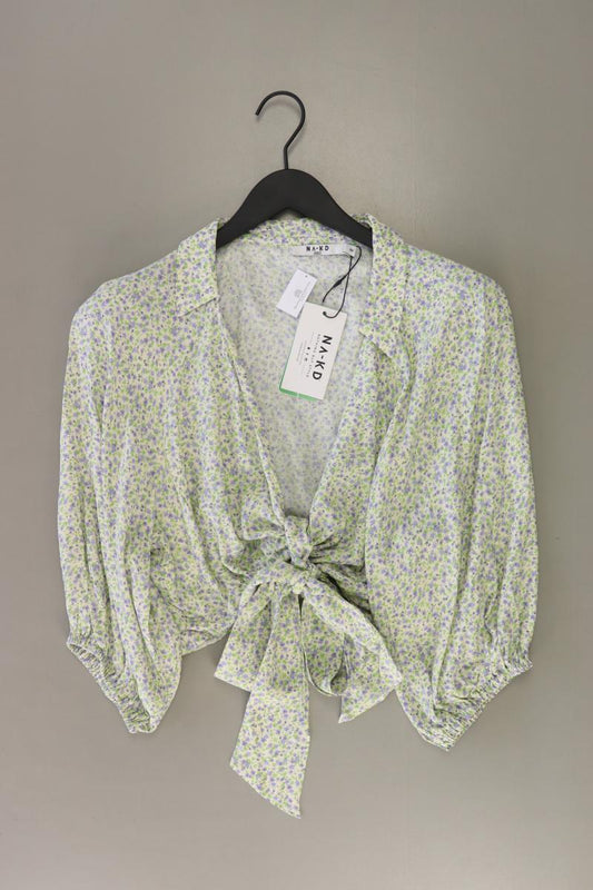 NA-KD Slim Bluse Gr. 50 mit Blumenmuster neu mit Etikett 3/4 Ärmel grün