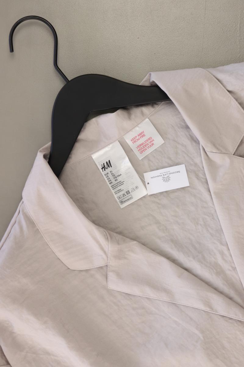 H&M Satinbluse Gr. XL Langarm grau aus Polyester