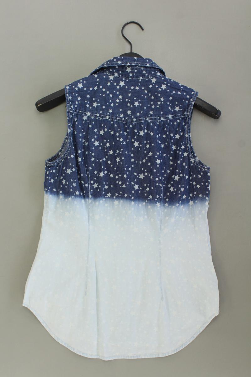QS by s.Oliver Ärmellose Bluse Gr. 36 blau aus Baumwolle