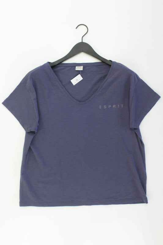 Esprit Shirt mit V-Ausschnitt Gr. XXL Kurzarm blau aus POLYBUT