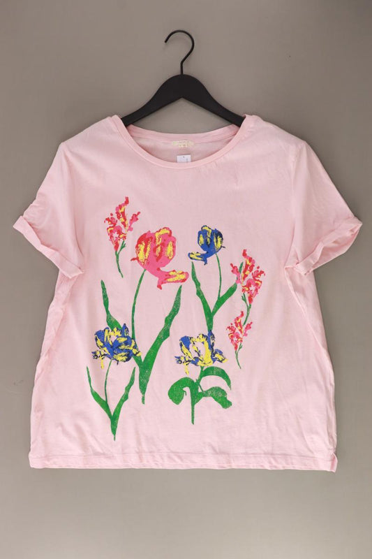 Esprit Printshirt Gr. XXL mit Blumenmuster Kurzarm rosa aus Baumwolle