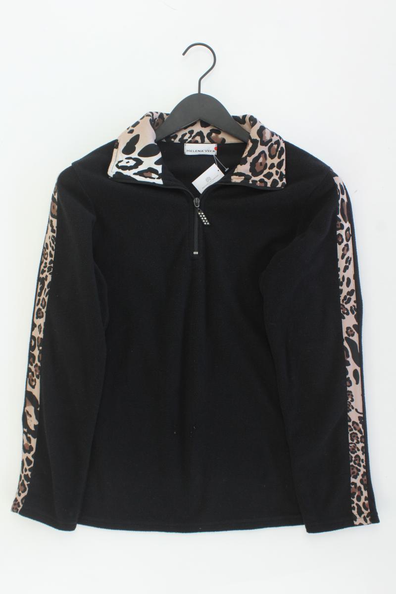 Helena Vera Fleecepullover Gr. 36 mit Tierdruck schwarz aus Polyester