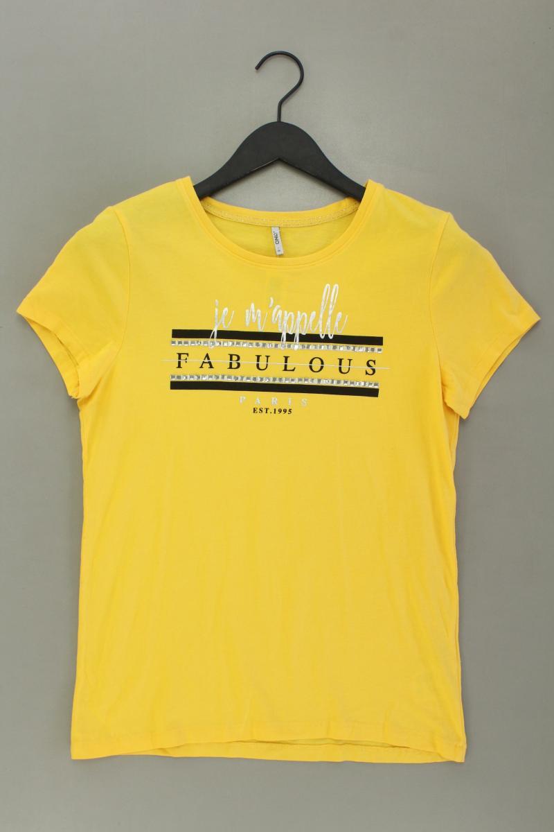 Only Printshirt Gr. M Kurzarm gelb aus Baumwolle