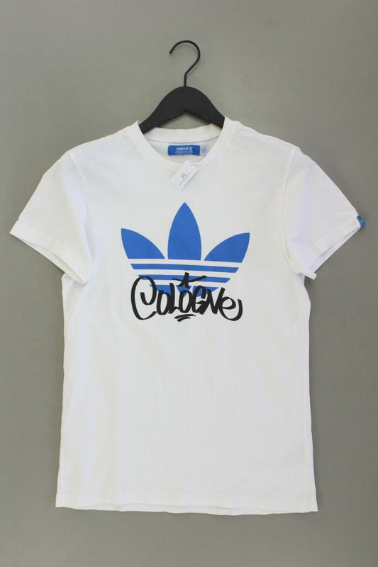 Adidas Sportshirt für Herren Gr. S Kurzarm weiß aus Baumwolle