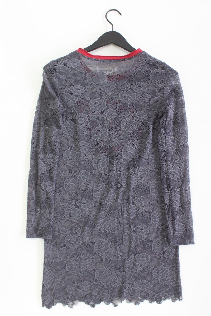 Met Jeans Spitzenkleid Gr. M mit Blumenmuster Langarm grau